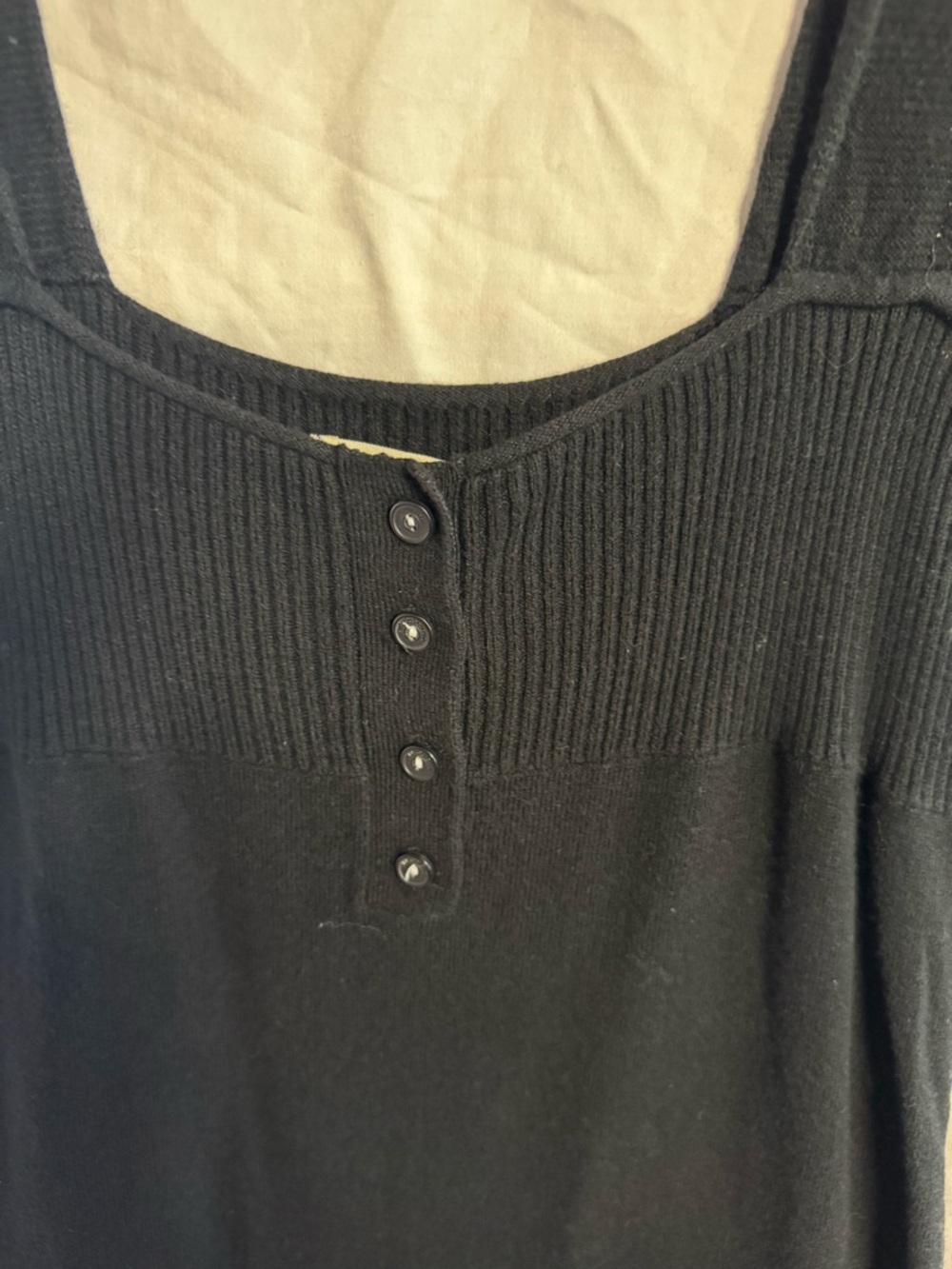 Volcom Black Ribbed Button Tank - Picture 2 of 4